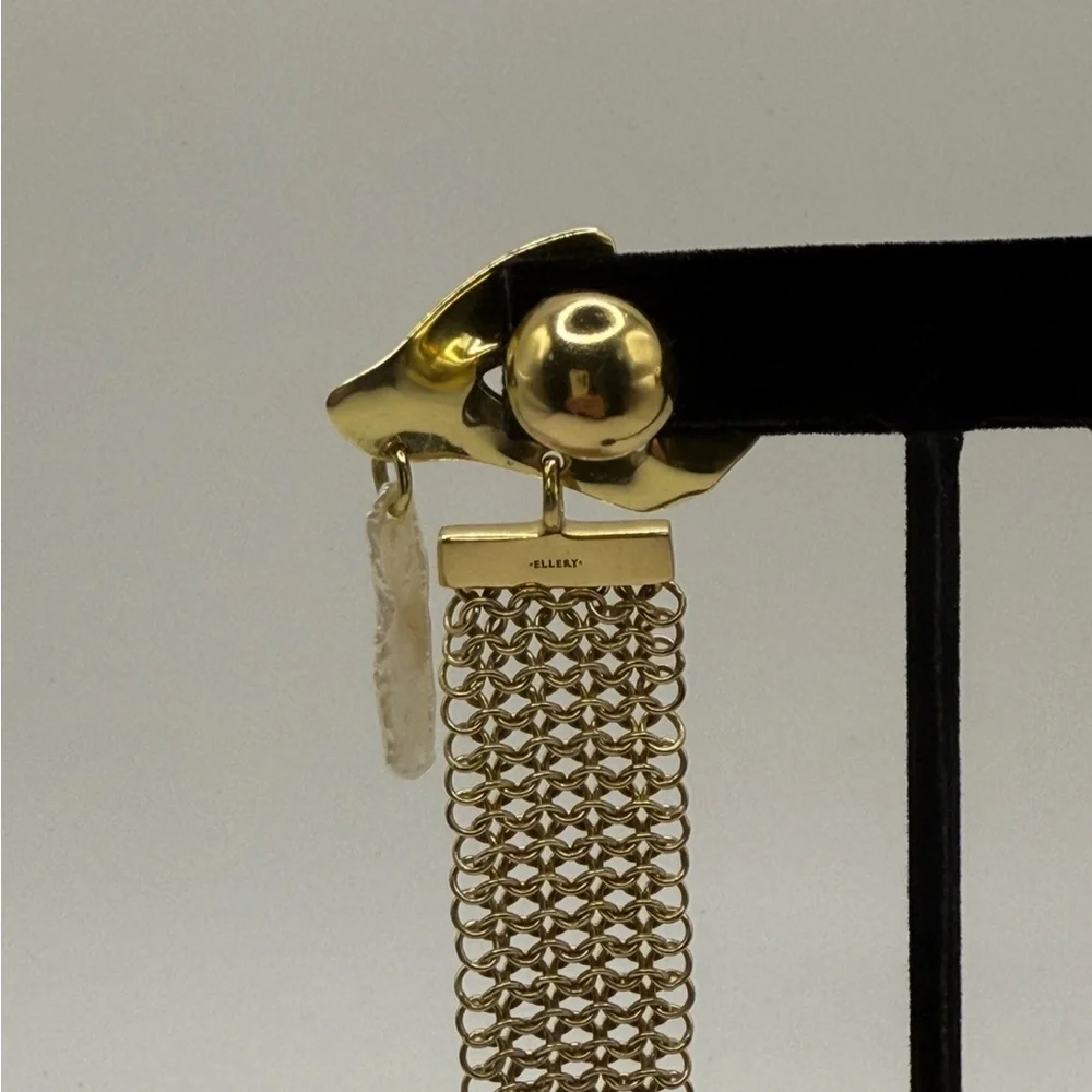 Ellery “Succession Broken Eye” Gold Statement Chain Tassel Earrings – Rare - Picture 4 of 13